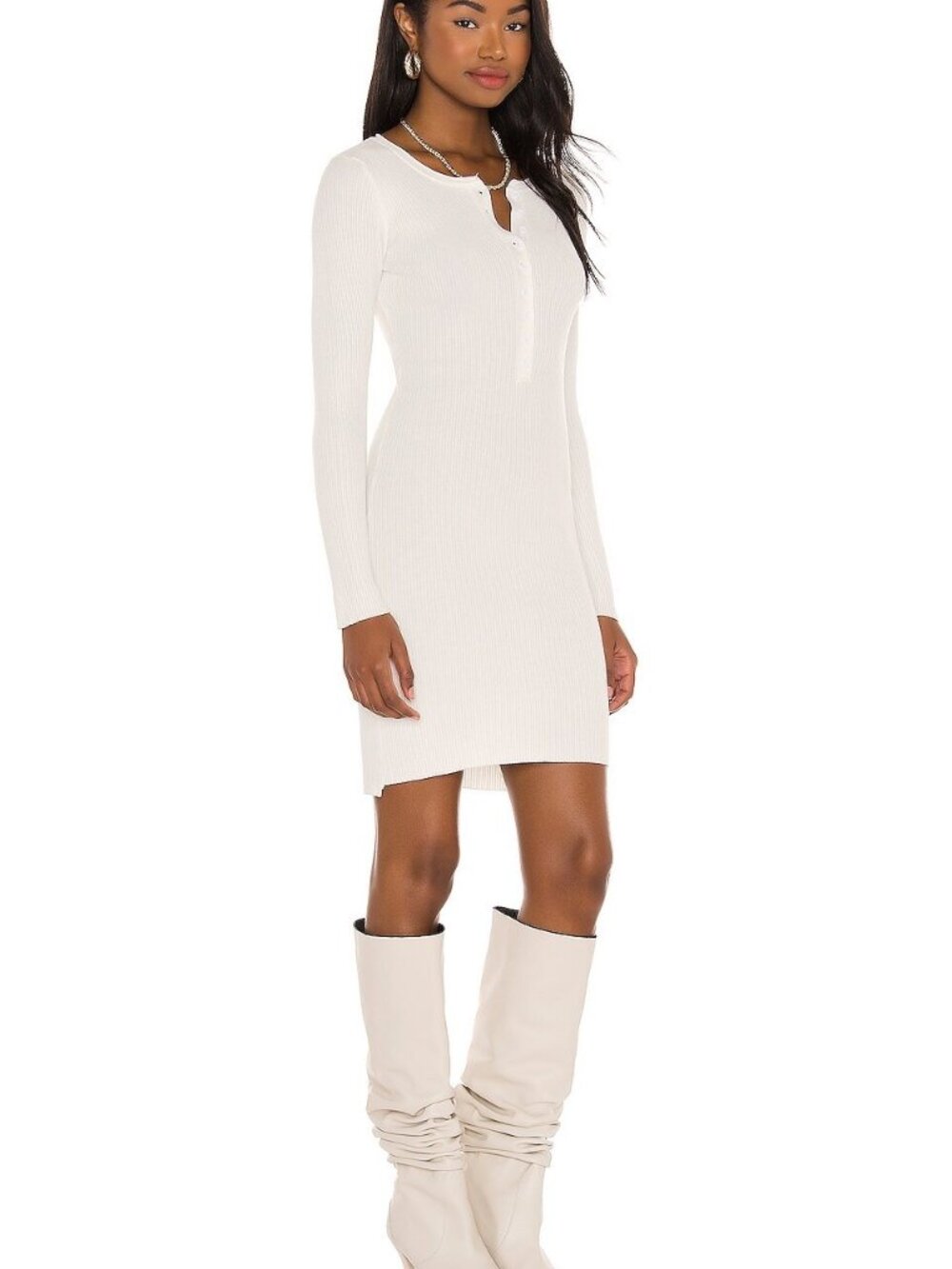 SNDYS Revolve Long Ryder Knit Dress White Womens XS NWT